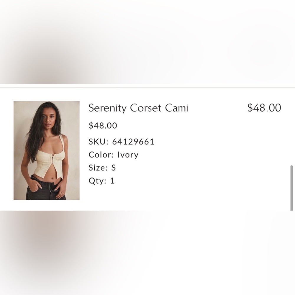 Free People Serenity Corset Cami in Ivory